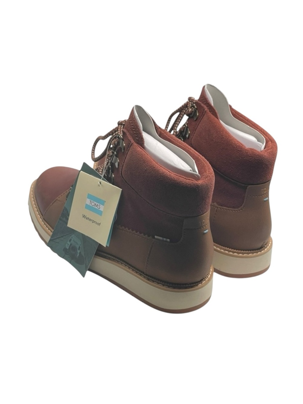 new Toms ☀︎︎ Mesa Waterproof Leather Bootie ☀︎︎ Hiking Boot ☀︎︎ Penny Brown ☀︎ - Picture 7 of 16